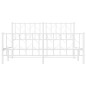 vidaXL Estructura cama metal con cabecero y estribo blanco 150x200 cm vidaXL Estructura cama metal con cabecero y estribo blanco 150x200 cm
