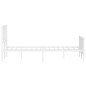 vidaXL Estructura cama metal con cabecero y estribo blanco 150x200 cm vidaXL Estructura cama metal con cabecero y estribo blanco 150x200 cm
