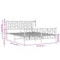 vidaXL Estructura cama metal con cabecero y estribo blanco 150x200 cm vidaXL Estructura cama metal con cabecero y estribo blanco 150x200 cm