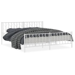 vidaXL Estructura cama metal con cabecero y pie cama blanco 193x203 cm