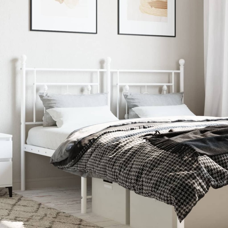 vidaXL Cabecero de metal blanco 135 cm vidaXL Cabecero de metal blanco 135 cm