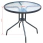 vidaXL Juego de comedor de jardín 5 piezas de acero negro