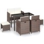 vidaXL Set comedor de jardín 6 piezas y cojines ratán sintético marrón vidaXL Set comedor de jardín 6 piezas y cojines ratán sintético marrón