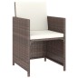 vidaXL Set comedor de jardín 6 piezas y cojines ratán sintético marrón vidaXL Set comedor de jardín 6 piezas y cojines ratán sintético marrón