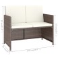 vidaXL Set comedor de jardín 6 piezas y cojines ratán sintético marrón vidaXL Set comedor de jardín 6 piezas y cojines ratán sintético marrón