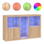 vidaXL Aparador con luces LED roble Sonoma 162x37x100 cm vidaXL Aparador con luces LED roble Sonoma 162x37x100 cm
