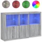 vidaXL Aparador con luces LED gris Sonoma 162x37x100 cm vidaXL Aparador con luces LED gris Sonoma 162x37x100 cm