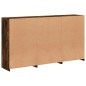 vidaXL Aparador con luces LED roble ahumado 181,5x37x100 cm vidaXL Aparador con luces LED roble ahumado 181,5x37x100 cm