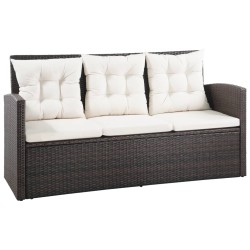 vidaXL Set sofás de jardín 5 piezas y cojines ratán sintético marrón
