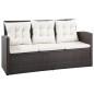 vidaXL Set sofás de jardín 5 piezas y cojines ratán sintético marrón vidaXL Set sofás de jardín 5 piezas y cojines ratán sintético marrón