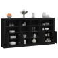 vidaXL Aparador con luces LED negro 202x37x100 cm vidaXL Aparador con luces LED negro 202x37x100 cm