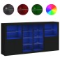vidaXL Aparador con luces LED negro 202x37x100 cm vidaXL Aparador con luces LED negro 202x37x100 cm