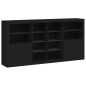 vidaXL Aparador con luces LED negro 202x37x100 cm vidaXL Aparador con luces LED negro 202x37x100 cm