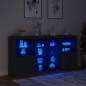 vidaXL Aparador con luces LED negro 202x37x100 cm vidaXL Aparador con luces LED negro 202x37x100 cm