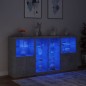 vidaXL Aparador con luces LED gris hormigón 202x37x100 cm vidaXL Aparador con luces LED gris hormigón 202x37x100 cm