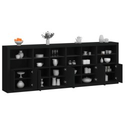 vidaXL Aparador con luces LED negro 283x37x100 cm
