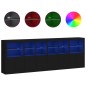 vidaXL Aparador con luces LED negro 283x37x100 cm vidaXL Aparador con luces LED negro 283x37x100 cm