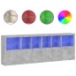 vidaXL Aparador con luces LED gris hormigón 283x37x100 cm vidaXL Aparador con luces LED gris hormigón 283x37x100 cm