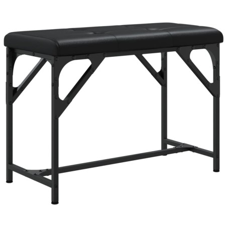 vidaXL Banco de comedor acero y cuero sintético negro 62x32x45 cm