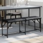 vidaXL Banco de comedor acero y cuero sintético negro 124x32x45 cm vidaXL Banco de comedor acero y cuero sintético negro 124x32x45 cm