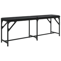 vidaXL Banco de comedor acero y cuero sintético negro 124x32x45 cm