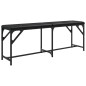vidaXL Banco de comedor acero y cuero sintético negro 124x32x45 cm vidaXL Banco de comedor acero y cuero sintético negro 124x32x45 cm