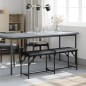 vidaXL Banco de comedor acero y cuero sintético negro 124x32x45 cm vidaXL Banco de comedor acero y cuero sintético negro 124x32x45 cm