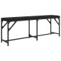 vidaXL Banco de comedor acero y cuero sintético negro 124x32x45 cm vidaXL Banco de comedor acero y cuero sintético negro 124x32x45 cm