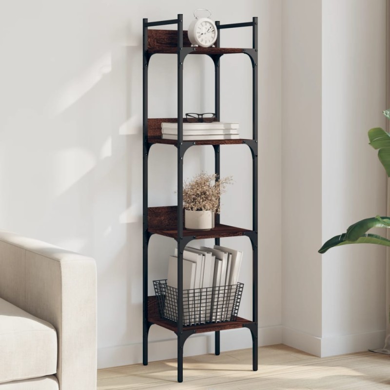 vidaXL Librería de 4 estantes madera roble marrón 35x30x138,5 cm vidaXL Librería de 4 estantes madera roble marrón 35x30x138,5 cm