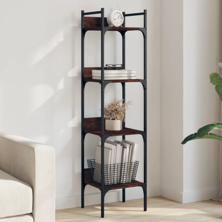 vidaXL Librería de 4 estantes madera roble marrón 35x30x138,5 cm