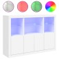 vidaXL Aparadores con luces LED 3 piezas madera de ingeniería blanco vidaXL Aparadores con luces LED 3 piezas madera de ingeniería blanco