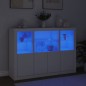 vidaXL Aparadores con luces LED 3 piezas madera de ingeniería blanco vidaXL Aparadores con luces LED 3 piezas madera de ingeniería blanco