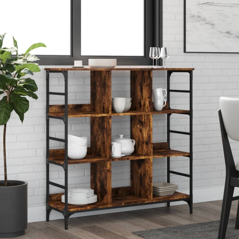 vidaXL Aparador de madera de ingeniería marrón ahumado 102x32x103,5 cm vidaXL Aparador de madera de ingeniería marrón ahumado 102x32x103,5 cm
