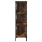 vidaXL Aparador de madera de ingeniería marrón ahumado 102x32x103,5 cm vidaXL Aparador de madera de ingeniería marrón ahumado 102x32x103,5 cm