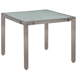 vidaXL Set de comedor de jardín 5 pzas y cojines ratán sintético gris