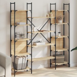 vidaXL Estantería de madera ingeniería roble Sonoma 155,5x24x166,5 cm
