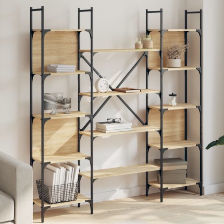 vidaXL Estantería de madera ingeniería roble Sonoma 155,5x24x166,5 cm