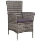 vidaXL Set de comedor de jardín 5 pzas y cojines ratán sintético gris
