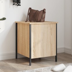 vidaXL Banco almacenaje madera ingeniería roble Sonoma 40x42,5x50 cm
