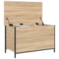 vidaXL Banco almacenaje madera ingeniería roble Sonoma 80x42,5x50 cm vidaXL Banco almacenaje madera ingeniería roble Sonoma 80x42,5x50 cm