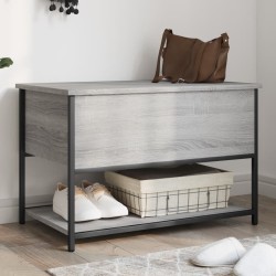 vidaXL Banco de almacenaje madera ingeniería gris Sonoma 70x42,5x47 cm