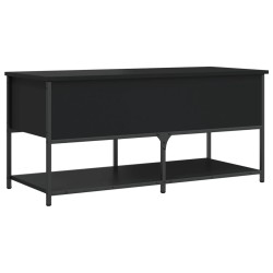 vidaXL Banco con almacenaje madera de ingeniería negro 100x42,5x47 cm