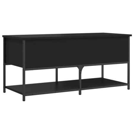 vidaXL Banco con almacenaje madera de ingeniería negro 100x42,5x47 cm