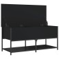 vidaXL Banco con almacenaje madera de ingeniería negro 100x42,5x47 cm vidaXL Banco con almacenaje madera de ingeniería negro 100x42,5x47 cm