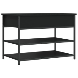 vidaXL Banco zapatero madera de ingeniería negro 70x42,5x50 cm