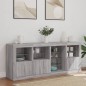 vidaXL Aparador con luces LED gris Sonoma 164x37x67 cm vidaXL Aparador con luces LED gris Sonoma 164x37x67 cm