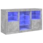 vidaXL Aparador con luces LED gris hormigón 123x37x67 cm vidaXL Aparador con luces LED gris hormigón 123x37x67 cm