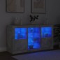 vidaXL Aparador con luces LED gris hormigón 123x37x67 cm vidaXL Aparador con luces LED gris hormigón 123x37x67 cm