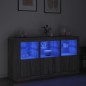 vidaXL Aparador con luces LED gris Sonoma 123x37x67 cm vidaXL Aparador con luces LED gris Sonoma 123x37x67 cm
