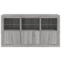 vidaXL Aparador con luces LED gris Sonoma 123x37x67 cm vidaXL Aparador con luces LED gris Sonoma 123x37x67 cm